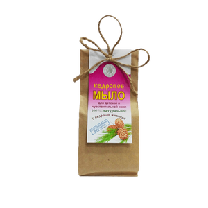 Кедровое мыло для детской и чувствительной кожи на оливковом масле, 80 г.